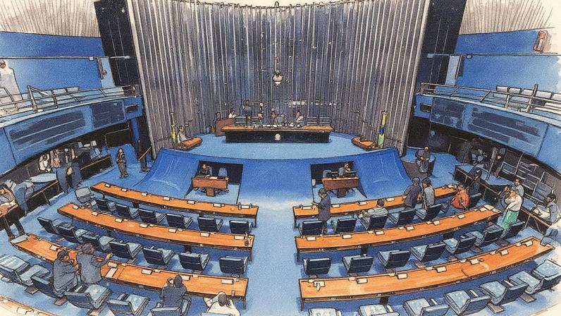 Plenário do Senado vazio, em dia de votação (Foto: Brenno Carvalho/O Globo)