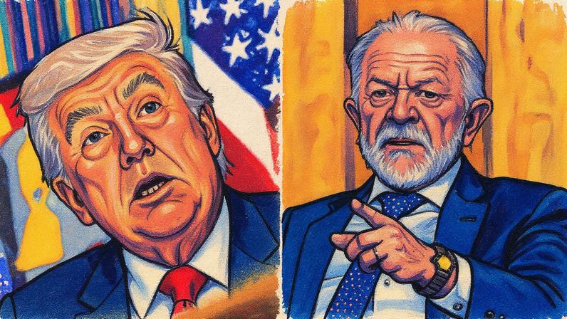 Donald Trump e Lula em uma montagem de fotos (Foto: Reprodução)