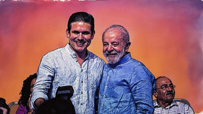 Presidente Lula e Hugo Motta no Congresso Nacional do Partido Socialista Brasileiro (PSB) (Foto: Brenno Carvalho / Agência O Globo)