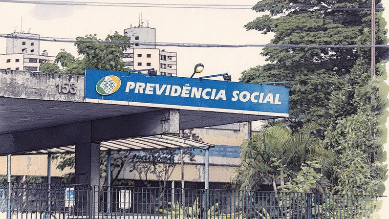 Agência do INSS na praça Nina Rodrigues, região central de São Paulo (Foto: Pedro Affonso - 3.fev.25/Folhapress)