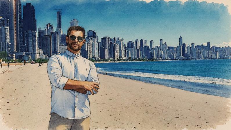 Bruno Cassola, que tem milhões de visualizações no TikTok mostrando obras e visitas a imóveis de luxo na cidade (Foto: Divulgação)