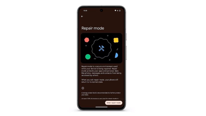 Modo reparação em Pixel (Foto: GOOGLE)