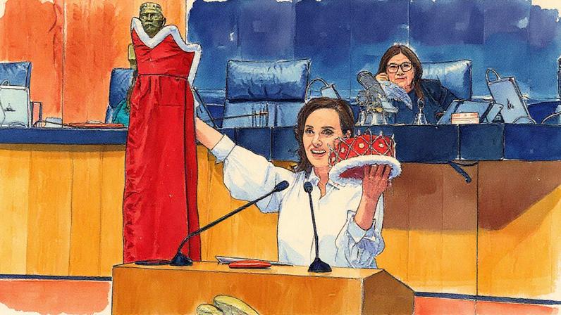 Lilly Téllez durante uma sessão do senado, em maio de 2025. (Foto: Cuartoscuro)