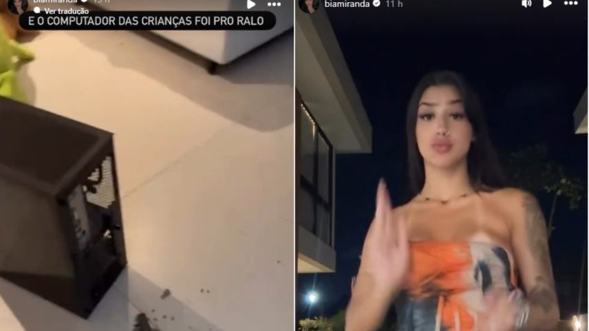 Investigada pela Polícia Civil, Bia Miranda posta casa revirada e, logo em seguida, faz dancinha nas redes sociais (Foto: Reprodução)