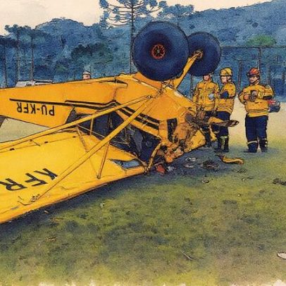 Avião de pequeno porte cai em Santa Catarina e provoca uma morte