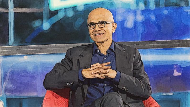 Satya Nadella, CEO da Microsoft, fala no Axel Springer Neubau em Berlim em 17 de outubro de 2023 (Foto: Ben Kriemann | Getty Images)