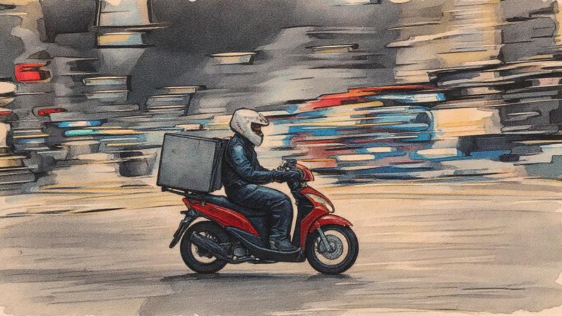 Homem faz serviço de delivery com motocicleta (Foto: Rowan Freeman/Unsplash)