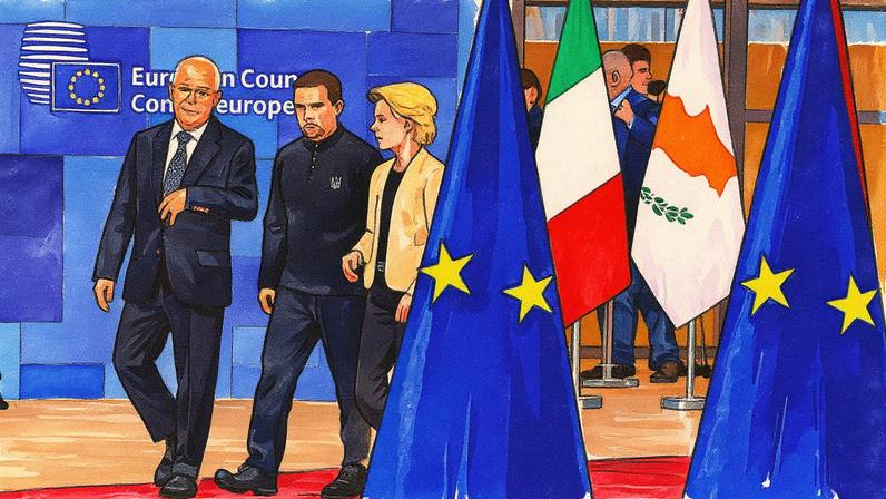 António Costa, presidente do Conselho Europeu, com Volodímir Zelensky, presidente da Ucrânia, e Ursula Von der Leyen, presidente da Comissão Europeia, em Bruxelas em março passado. (Foto: CHRISTOPHE PETIT TESSON (EFE))