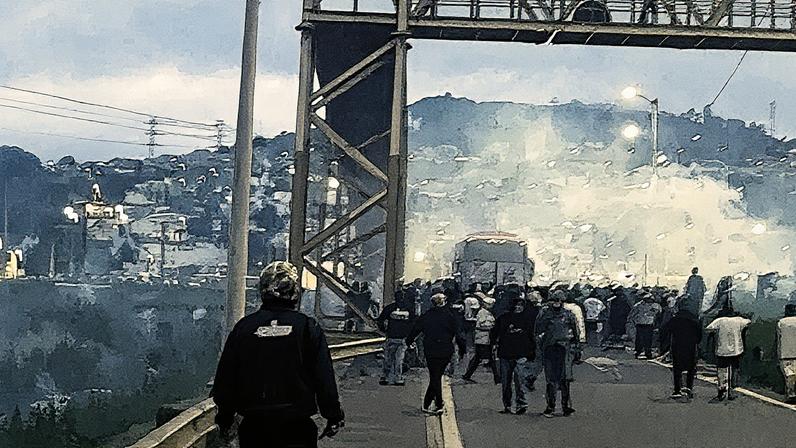 Emboscada da 'Mancha Alvi Verde' na rodovia Fernão Dias, em outubro de 2024 (Foto: Reprodução)