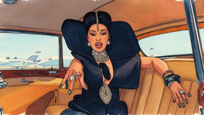 Cardi B's "Imaginary Playerz" video has arrived, and in it, the star turns the tarmac into a runway. (Foto: Reprodução)