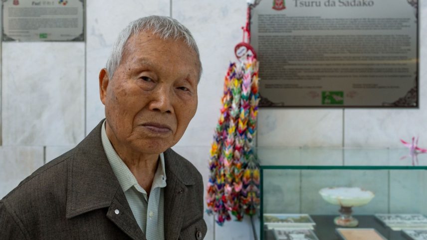 Kunihiko Bonkohara, 85 anos, sobrevivente da bomba de Hiroshima (Foto: Edilson Dantas / O Globo)