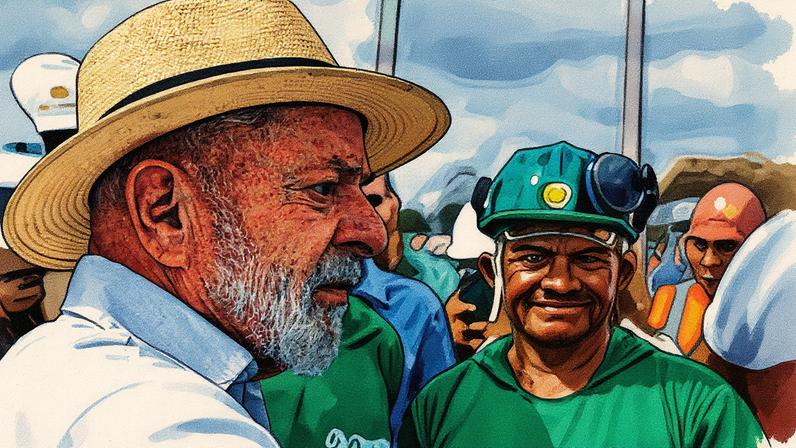 Lula em visita às obras de construção de pavilhões da COP30, no Parque da Cidade, em Belém (Foto: Ricardo Stuckert - 14.fev.25/Divulgação)