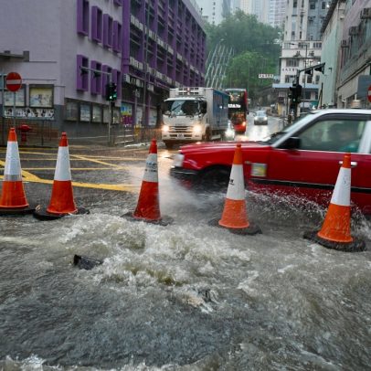 Hong Kong registra maior chuva em 140 anos e emite alerta máximo de tempestade