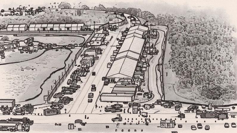 Vista aérea do centro de detenção Alligator Alcatraz nos Everglades da Flórida, em 4 de julho de 2025. (Foto: Miami Herald)