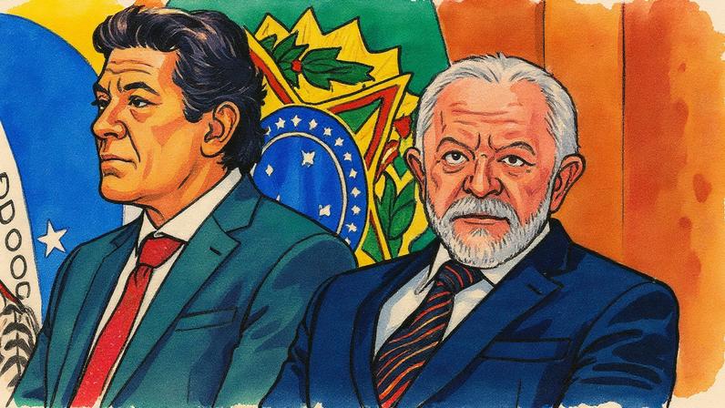 Ministro da Fazenda, Fernando Haddad, e presidente Lula em evento (Foto: Reprodução)