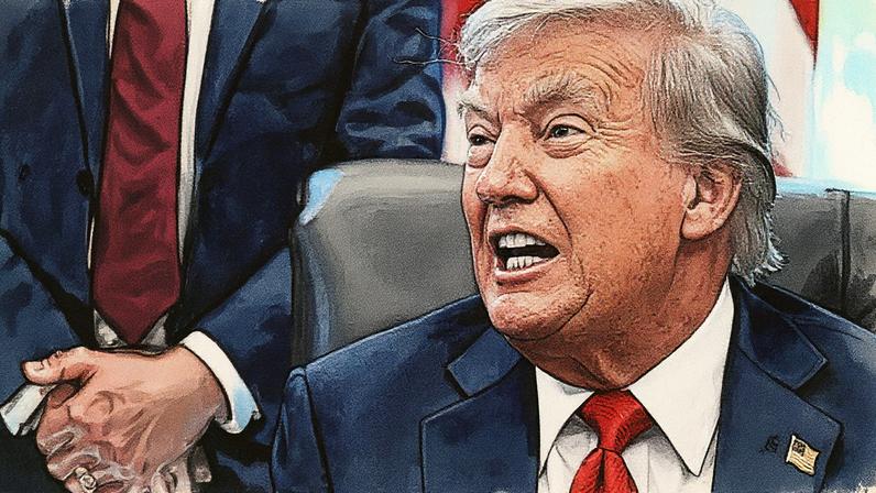 O presidente dos EUA, Donald Trump, fala à imprensa após assinar uma ordem executiva que visa acabar com a fiança sem dinheiro, no Salão Oval da Casa Branca em Washington, DC, em 25 de agosto de 2025. (Foto: Mandel Ngan | AFP | Getty Images)