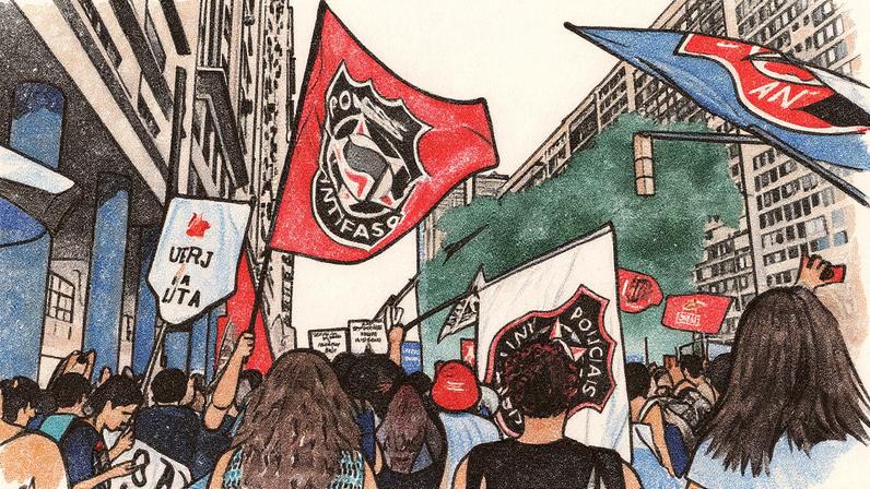 Ato pela educação em 2019 teve participação de integrantes do movimento Policiais Antifascismo (Foto: Júlia Barbon/Folhapress)