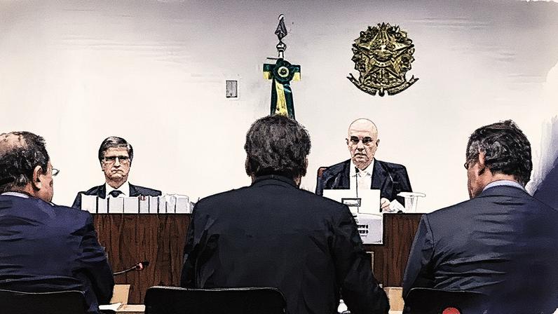 Trama golpista: Moraes conduz o interrogatório de Bolsonaro no STF. (Foto: Antonio Augusto/STF)