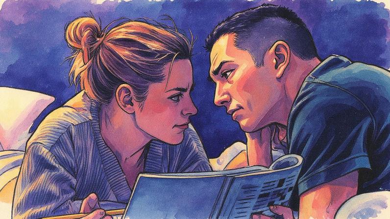 Atores Kristen Stewart e Steven Yeun em cena do filme 'Love Me' (Foto: Reprodução)