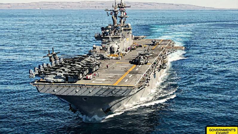 USS Essex mostrado como evidência do governo contra Jinchao Wei (Foto: US Justice Department)