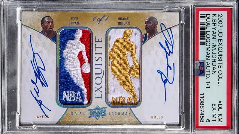Coleção Upper Deck Exquisite 2007-08 Autógrafos Dual Logoman de Michael Jordan e Kobe Bryant. (Foto: Heritage Auctions | HA.com)