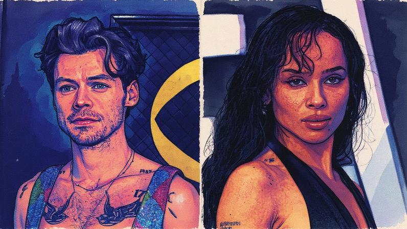 Harry Styles e Zoë Kravitz foram vistos passeando juntos em Roma (Foto: Robyn Beck - AFP/Katie Collins - Reuters)
