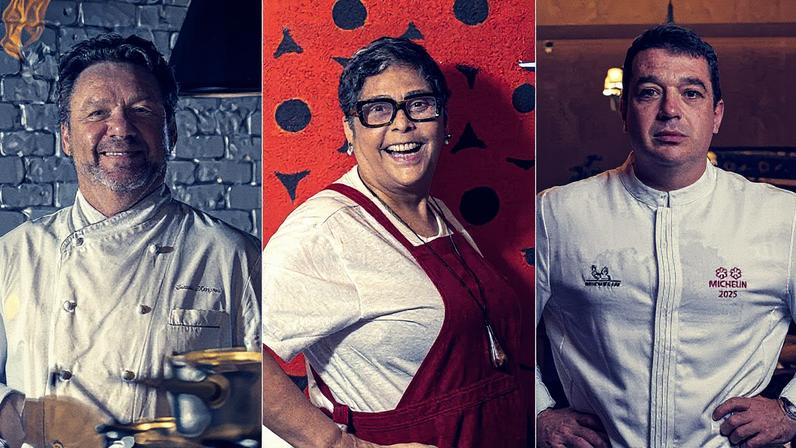Claude Troisgros, Kátia Barbosa e Rafa Costa e Silva: professores por um dia (Foto: Fotos de divulgação)