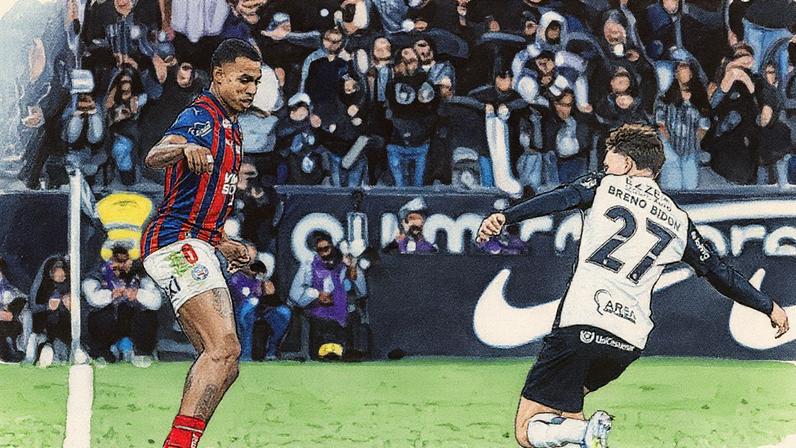 Jean Lucas, do Bahia, em ação contra o Corinthians na Neo Química Arena. (Foto: Letícia Martins/EC Bahia)