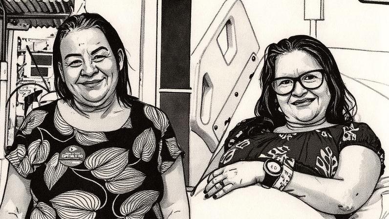 Marliete Augusto Valério Santos e Adriana Bezerra de Lemos estão entre os primeiros pacientes do SUS a serem atendidos por planos de saúde. (Foto: Matheus Alves / João Risi / MS)