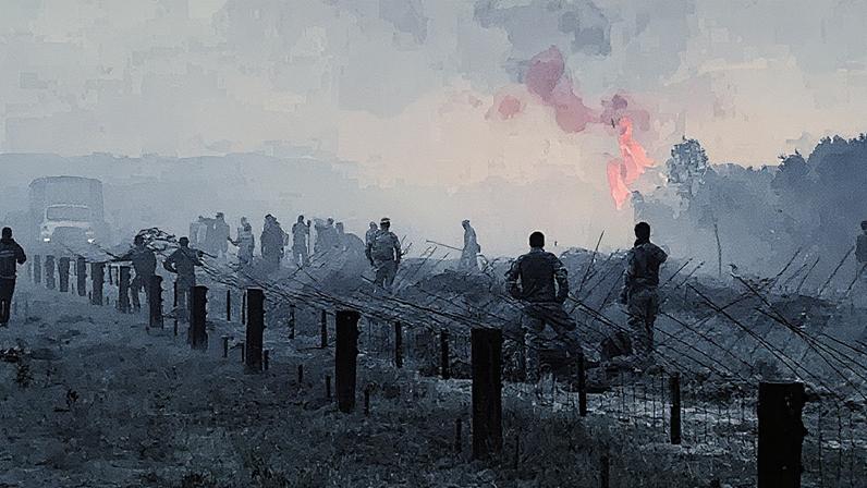 O incêndio que eclodiu em março de 2021 destruiu quase um quarto da conservância Lolldaiga - Foto: British Army Training Unit Kenya (BATUK)
