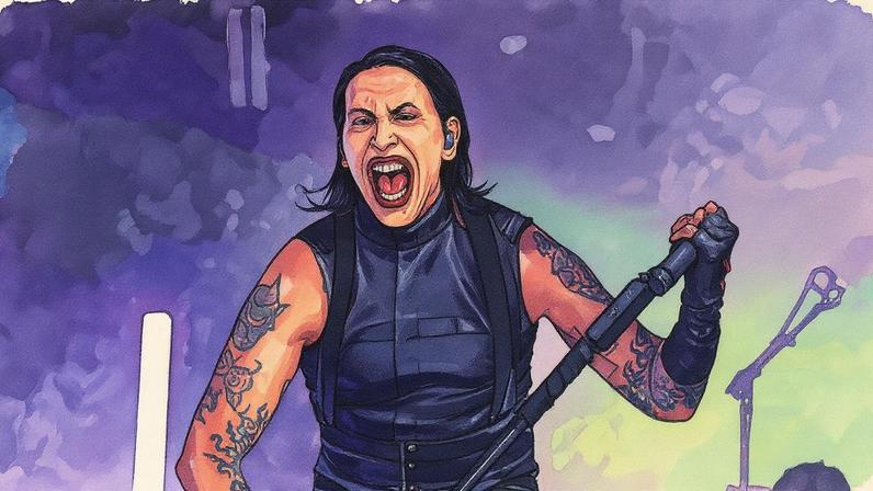 Em meio a protestos, governador mexicano traz Marilyn Manson para feira em ato de "justiça cultural". O rocker se apresentou para 205.000 pessoas no domingo. (Foto: Reprodução)
