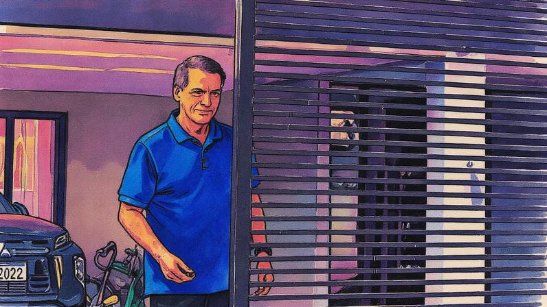 Ex-presidente Jair Bolsonaro em sua casa, onde está em prisão domiciliar (Foto: Reprodução)
