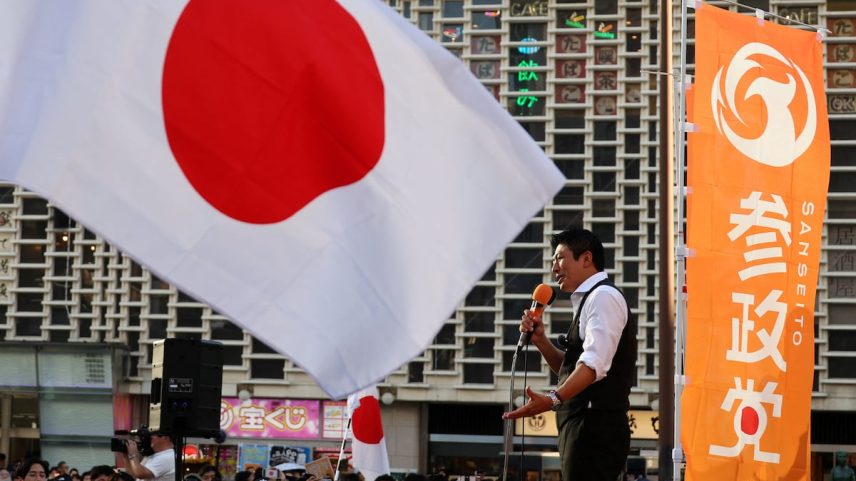 Sohei Kayima, em um mitin em Tóquio no passado julho. (Foto: Kim Kyung-Hoon/REUTERS)