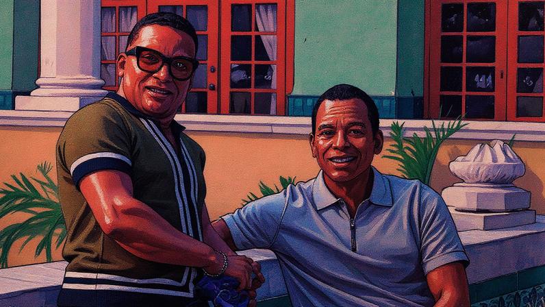 O cantor Jon Secada (à direita) e o pianista Gonzalo Rubalcaba: os dois lançam o disco 'Fascination', uma homenagem a Nat King Cole (Foto: Divulgação/@MAJOGROSSI)