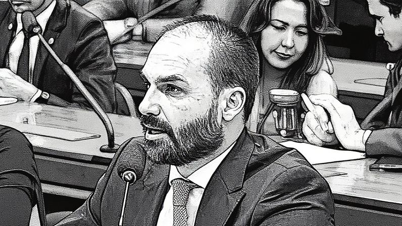 Deputado federal Eduardo Bolsonaro em evento na Câmara dos Deputados (Foto: Reprodução)