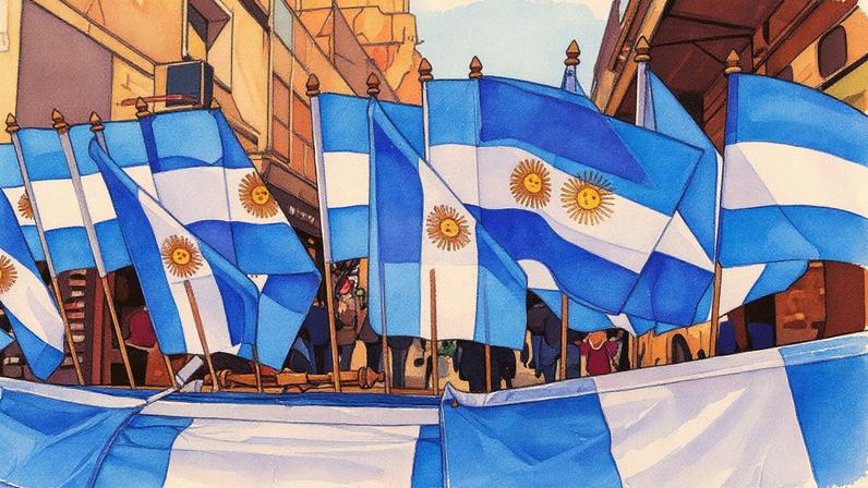 Bandeiras da Argentina (Foto: Bloomberg)