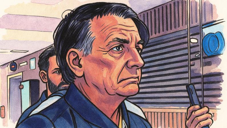 O ex-presidente Jair Bolsonaro, na sede do PL (Foto: Brenno Carvalho/Agência O Globo/24-07-2025)