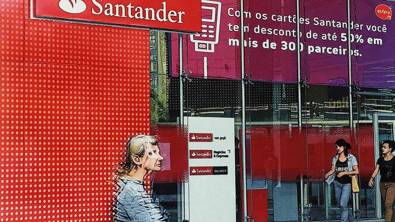 Agência do banco Santander na Avenida Paulista, em São Paulo (Foto: Gustavo Luizon/VEJA.com)