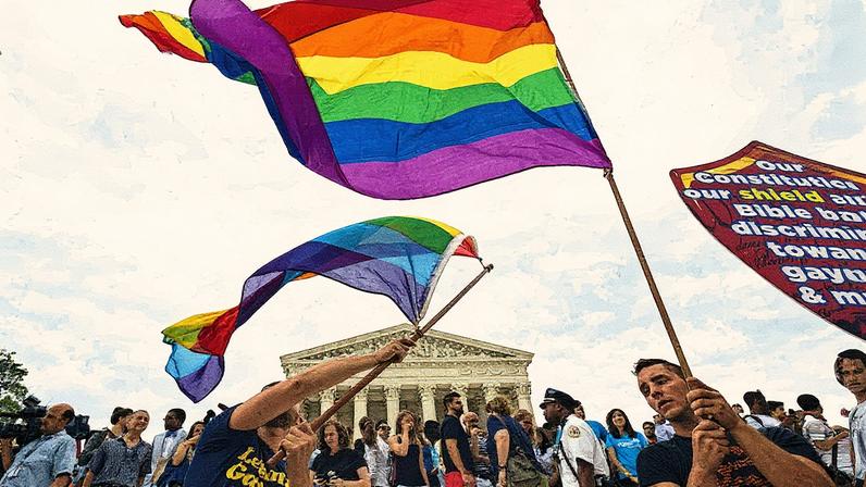 Partidários do casamento gay celebram a aprovação de uma lei que protege o direito, em dezembro de 2022 em Washington. (Foto: Joshua Roberts/REUTERS)