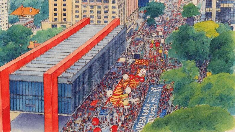 Ato do PT e centrais sindicais realizado na Avenida Paulista em 2021 (Foto: Edilson Dantas/ Agência O GLOBO)