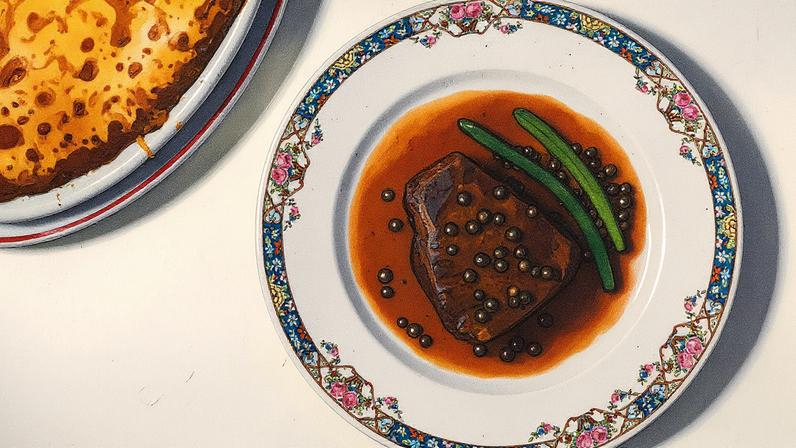 Filet au poivre vert, com batatas gratinadas (Foto: Keiny Andrade/Folhapress)