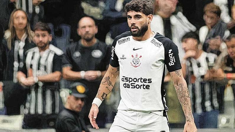 Yuri Alberto em ação durante partida entre Corinthians e Atlético-MG pelo Brasileirão (Foto: Reprodução)