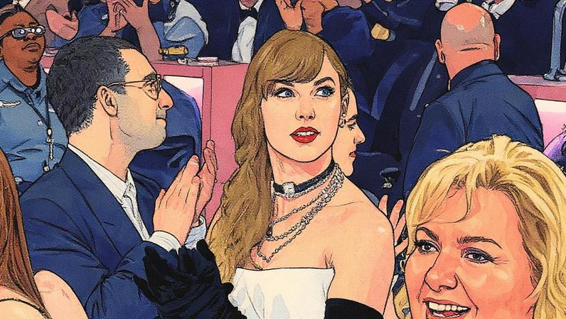 Taylor Swift nos Prêmios GRAMMY de 2024. (Foto: Kevin Mazur)
