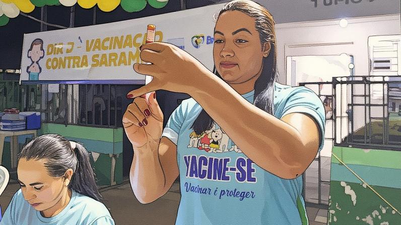 Vacinação contra o sarampo no Tocantins. (Foto: Divulgação/MS)