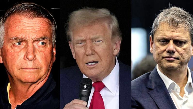 Com Jair Bolsonaro em prisão domiciliar, Trump pode direcionar seu foco para Tarcísio de Freitas (Foto: Wilton Junior/Estadão - Jacquelyn Martin/AP - Taba Benedicto/Estadão)