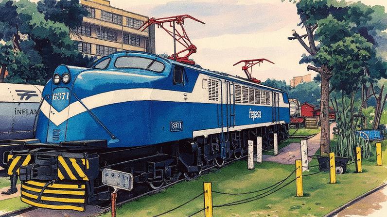 Locomotiva V8 que no passado pertenceu à Companhia Paulista é remodelada e pintada nas cores da extinta Fepasa (Foto: Divulgação/ABPF)