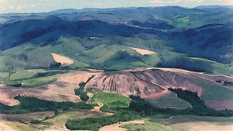 Área das reservas de minério de terras do projeto Caldeira, da Meteoric Resources, na região de Poços de Caldas (MG) (Foto: Meteoric/Divulgação)