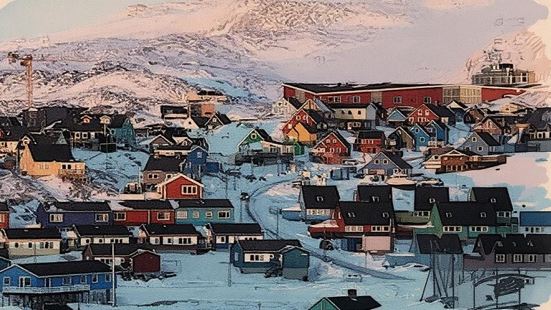 A cidade groenlandesa de Ilulissat, o passado mês de março. (Foto: Reprodução)