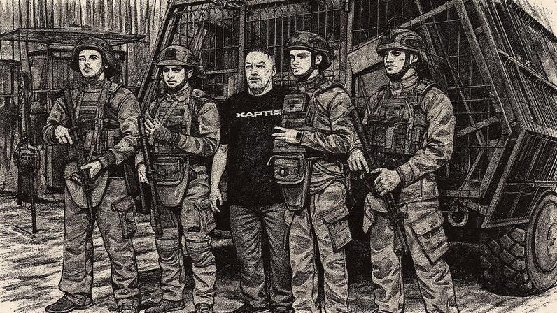 Ai Weiwei com tropas ucranianas (Foto: Ai Weiwei, via Instagram)