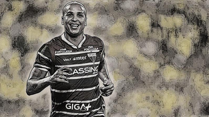Deyverson comemora gol pelo Fortaleza na Libertadores (Foto: Raul Arboleda/Getty Images)